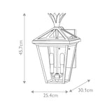 Palma 2lt Medium Wall Lantern Black