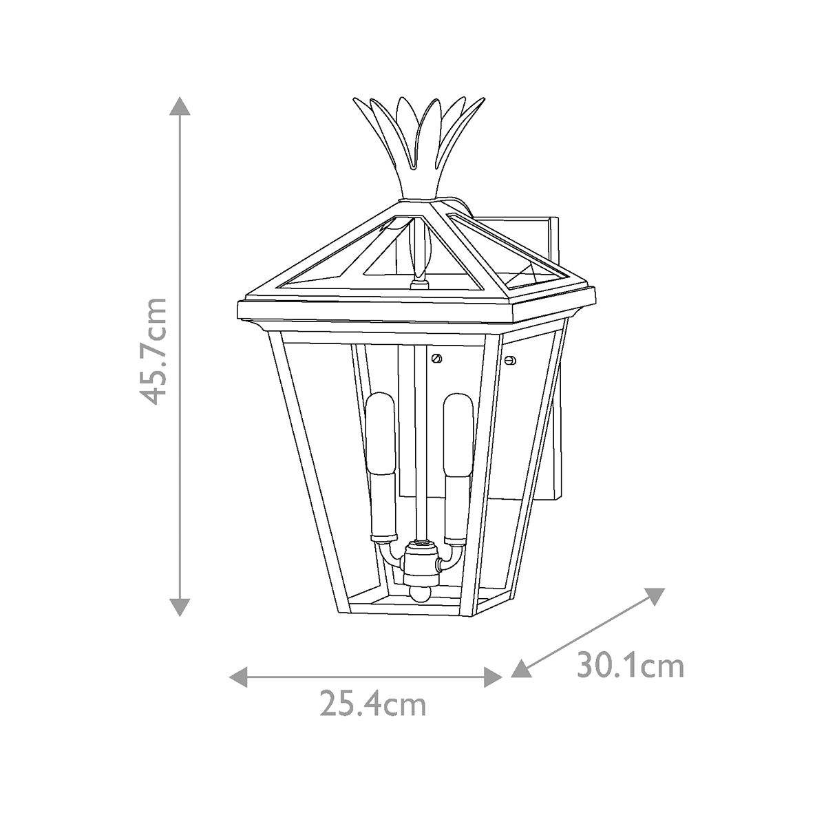 Palma 2lt Medium Wall Lantern Burnished Bronze