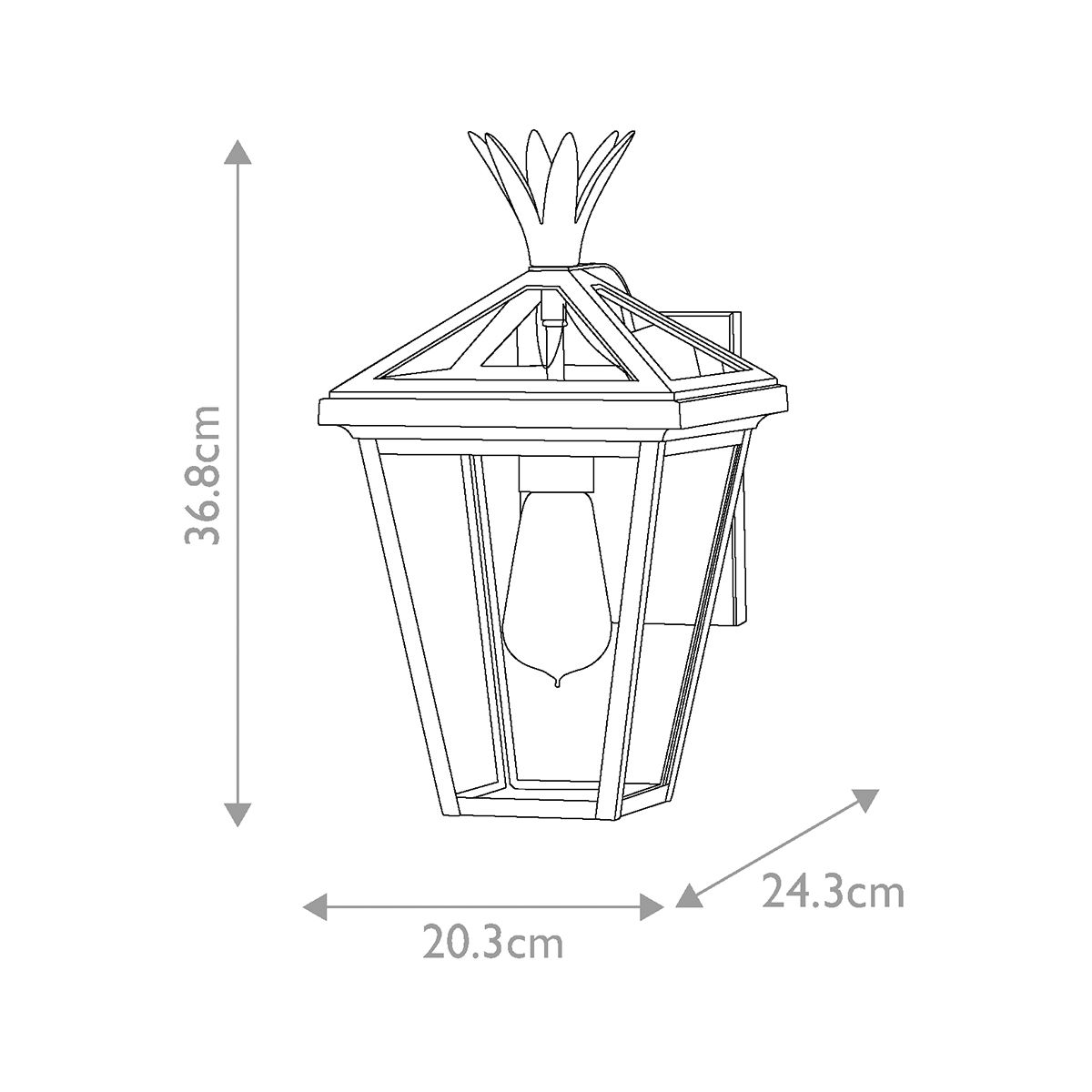 Palma 1lt Small Wall Lantern Black