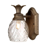 Elegant Pearl Bronze Plantation Bathroom Wall Sconce with Clear Optic Glass