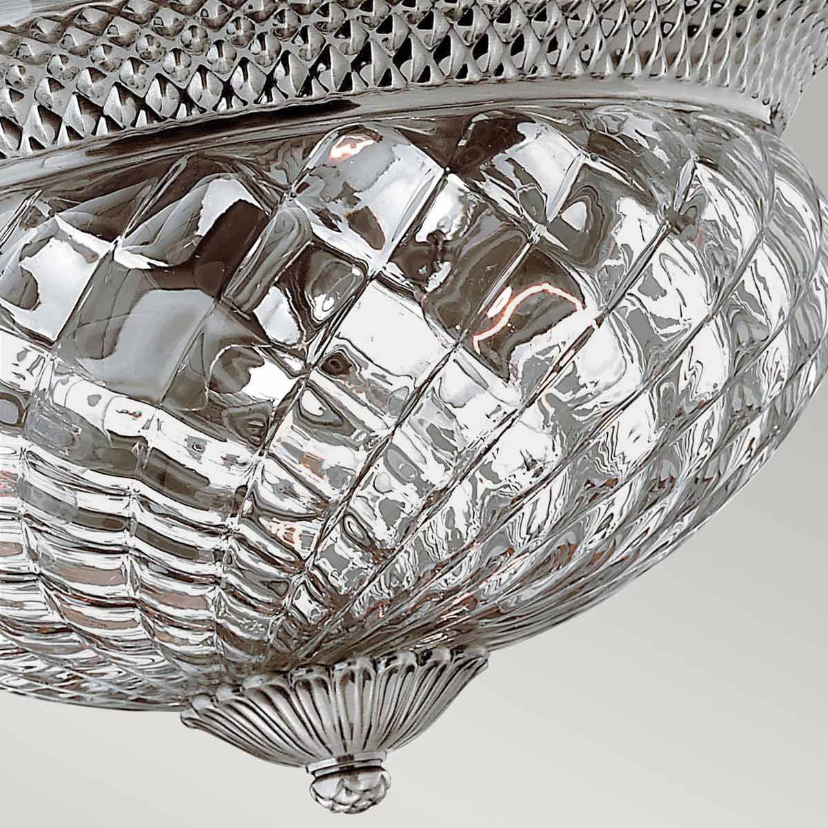 Elegant Plantation 3-Light Flush Mount in Polished Antique Nickel