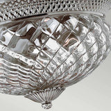 Elegant Plantation 3-Light Flush Mount in Polished Antique Nickel