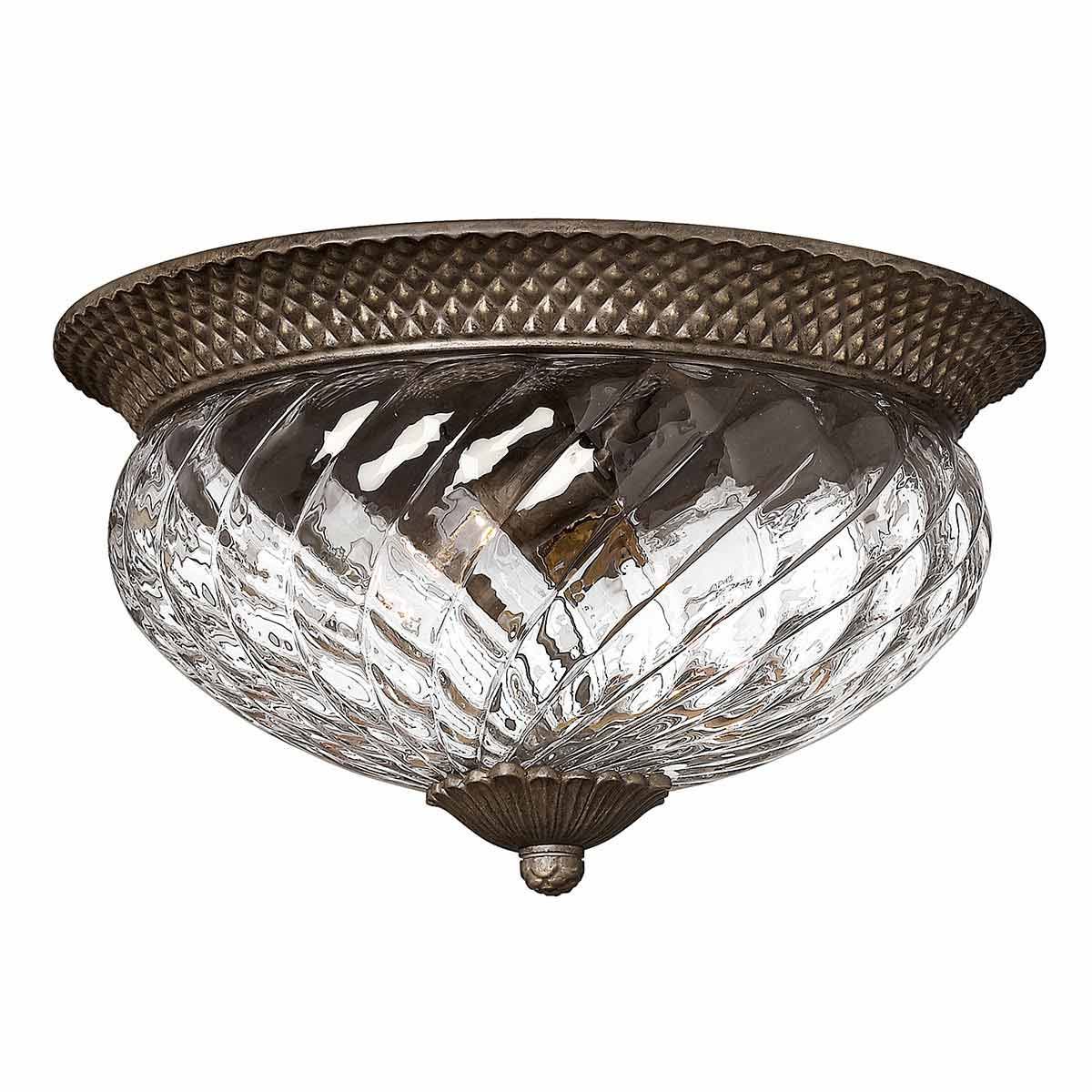 Opulent Pineapple Inspired 3-Light Flush Mount in Pearl Bronze
