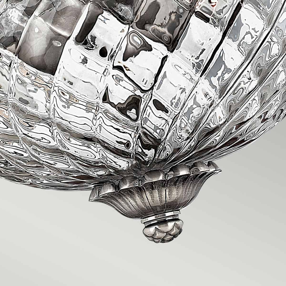 Antique Nickel Pineapple Design Flush Mount Light Fixture