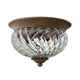 Plantation Collection: Elegant 2-Light Flush Mount in Pearl Bronze