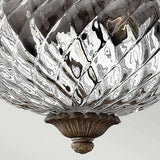Plantation Collection: Elegant 2-Light Flush Mount in Pearl Bronze