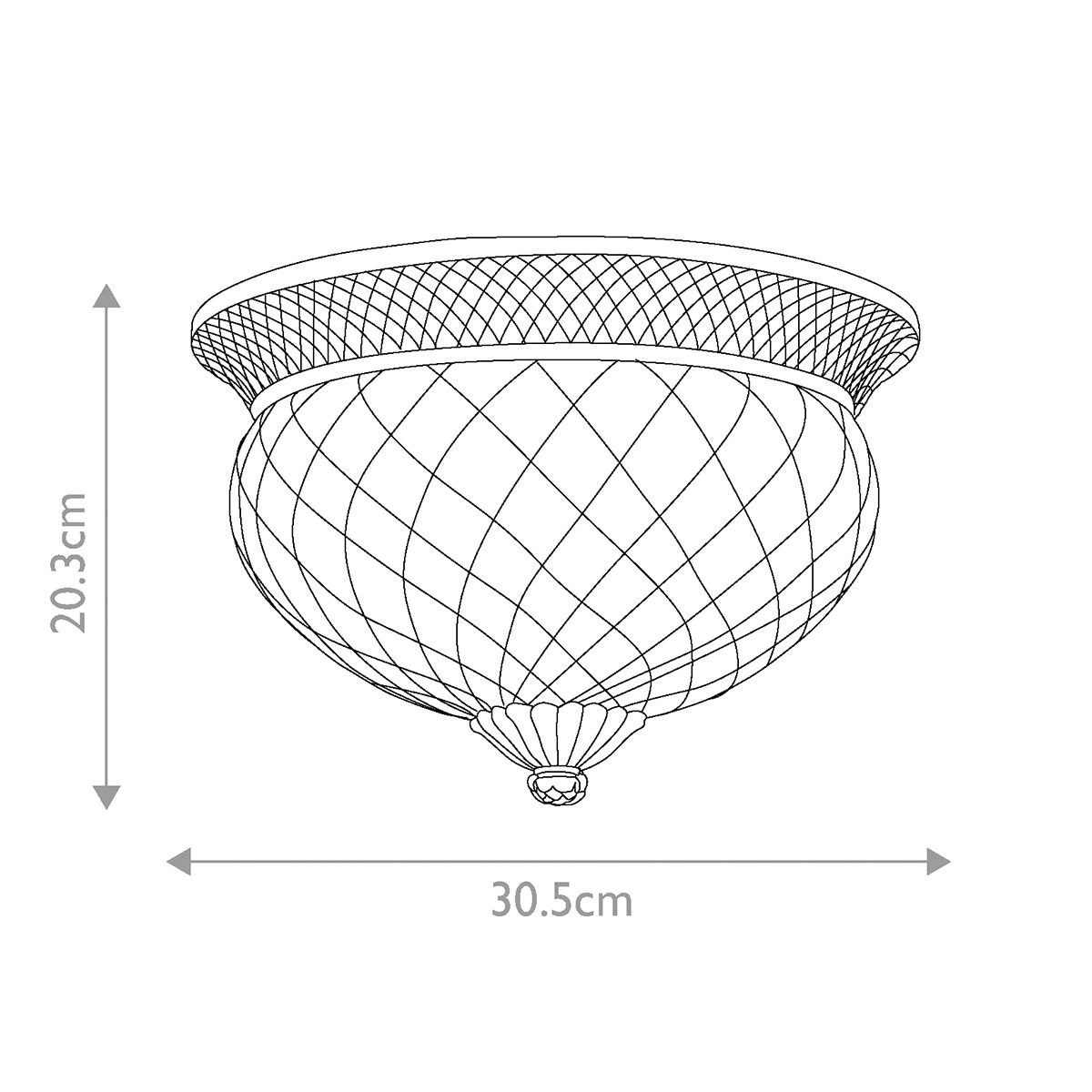 Plantation Collection: Elegant 2-Light Flush Mount in Pearl Bronze