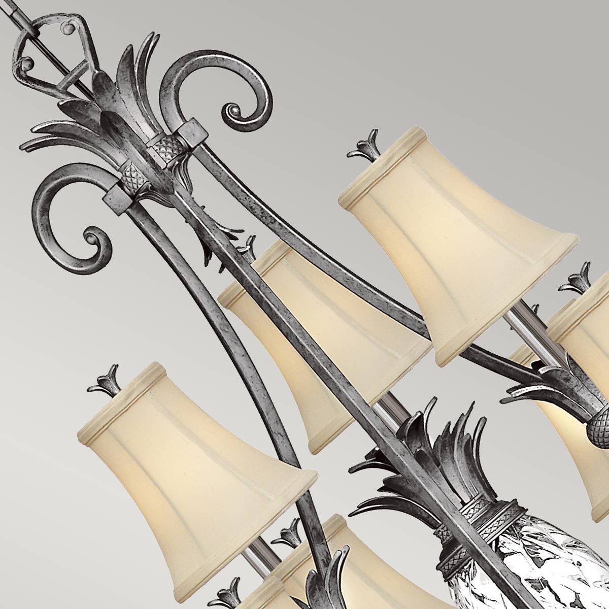 Elegance in Bloom: Antique Nickel Pineapple Chandelier