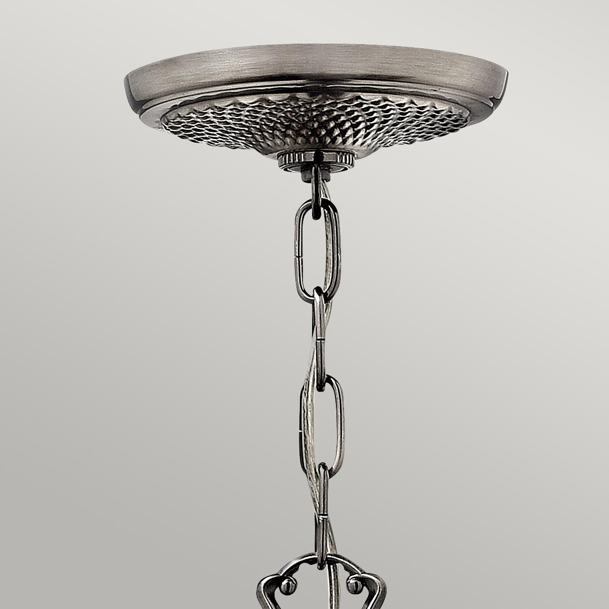 Antique Nickel Elegance: Plantation 3 Light Chandelier