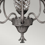 Antique Nickel Elegance: Plantation 3 Light Chandelier