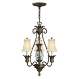 Ornate Pearl Bronze Chandelier with Pineapple Glass Design