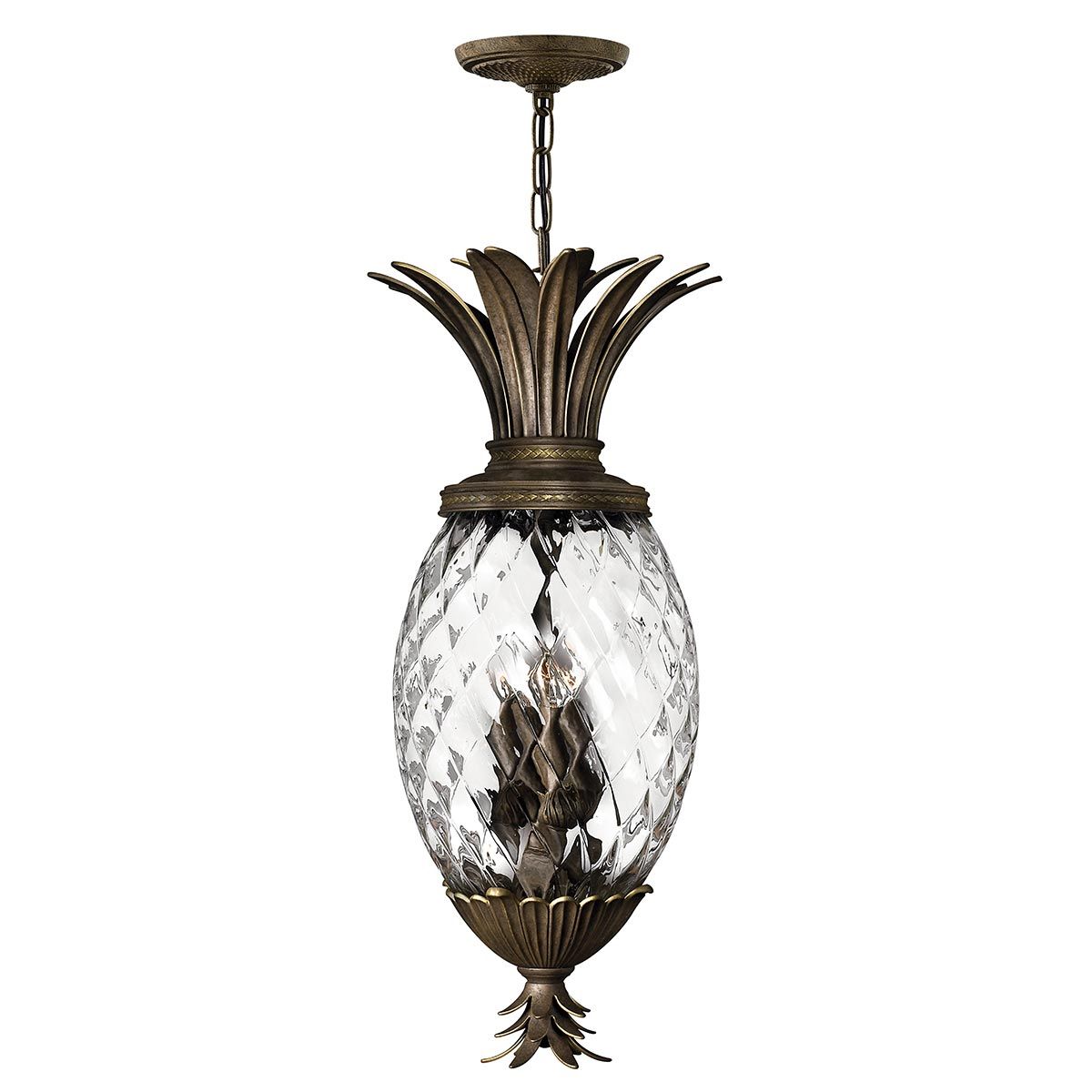 Elegant Pineapple Pendant Chandelier with Pearl Bronze Finish