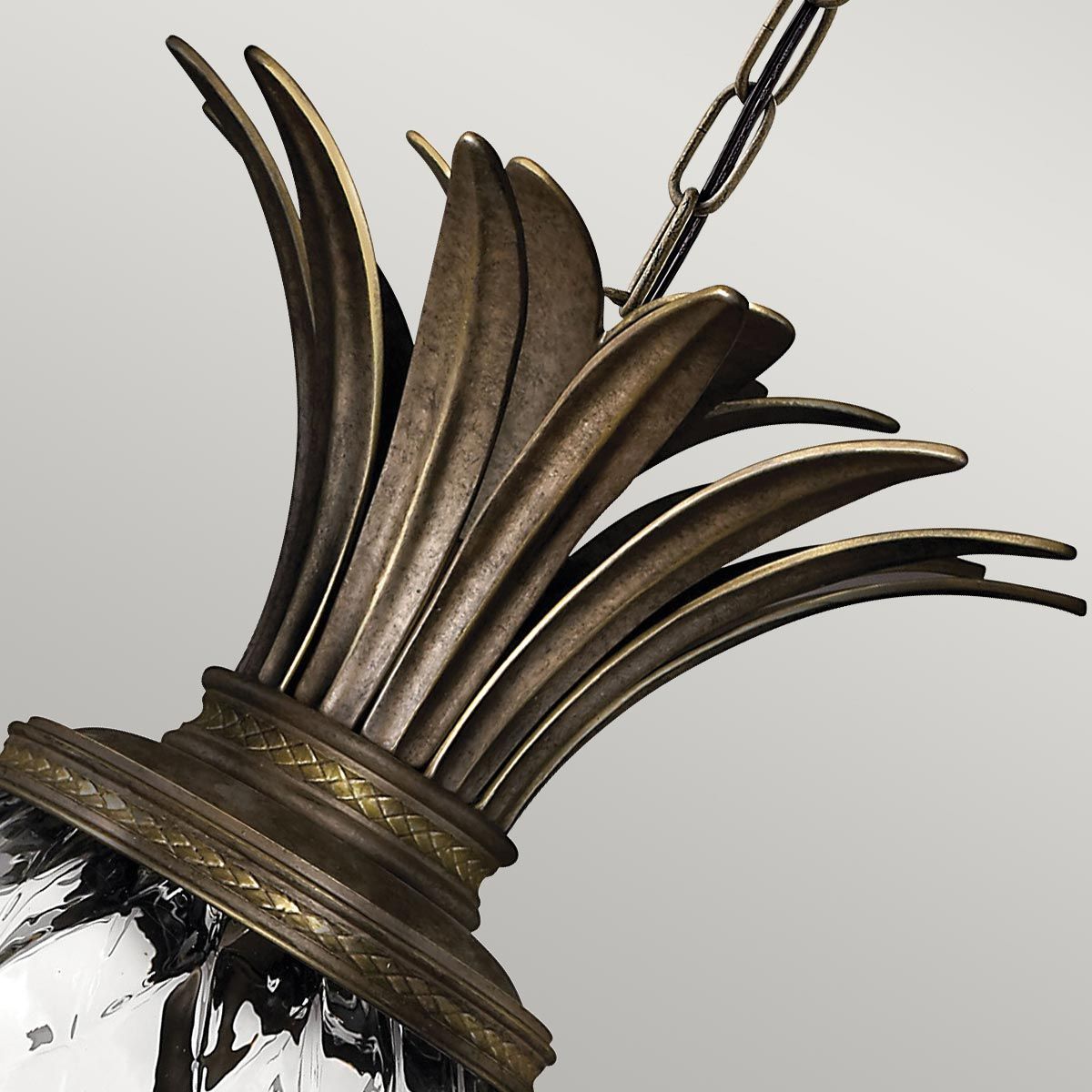 Elegant Pineapple Pendant Chandelier with Pearl Bronze Finish