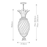 Elegant Pineapple Pendant Chandelier with Pearl Bronze Finish