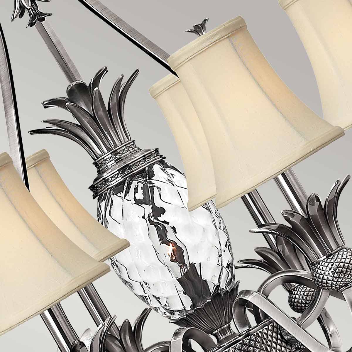 Exquisite Plantation 7-Light Chandelier in Polished Antique Nickel
