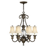 Exquisite Pearl Bronze 7-Light Chandelier with Ornate Pineapple Design