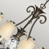Exquisite Pearl Bronze 7-Light Chandelier with Ornate Pineapple Design
