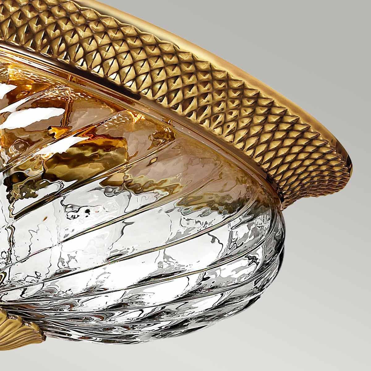 Elegant Plantation Brass Flush Mount Ceiling Light