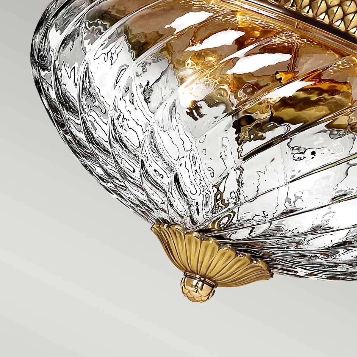 Elegant Plantation Brass Flush Mount Ceiling Light