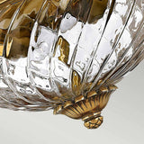 Opulent Plantation Pineapple Flush Mount Light in Burnished Brass