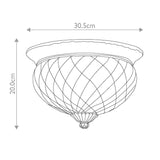 Opulent Plantation Pineapple Flush Mount Light in Burnished Brass