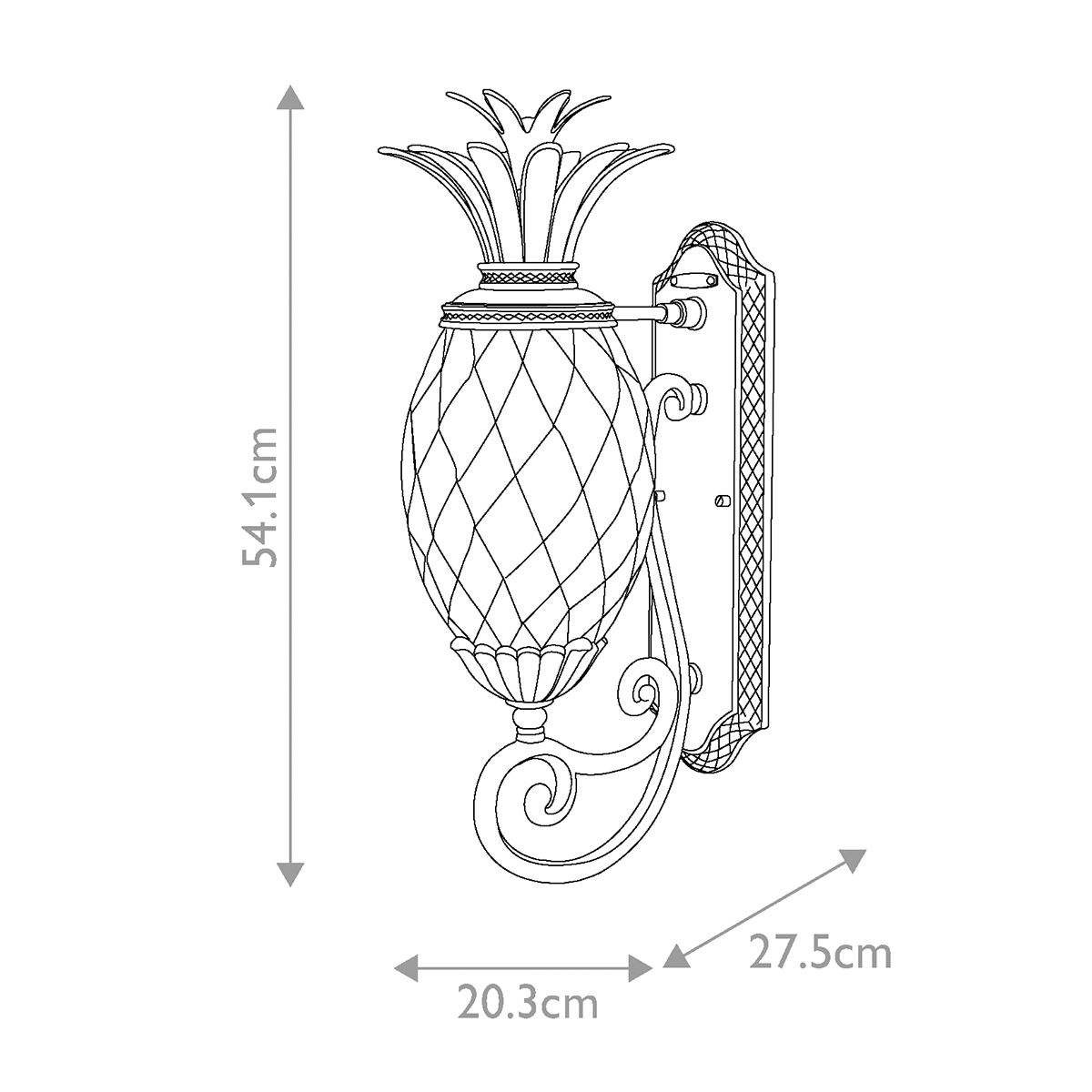 Plantation 1lt Medium Wall Lantern Museum Black