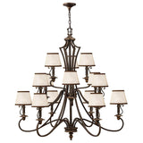 Plymouth 15 Light Chandelier  Olde Bronze