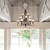 Plymouth 15 Light Chandelier  Olde Bronze