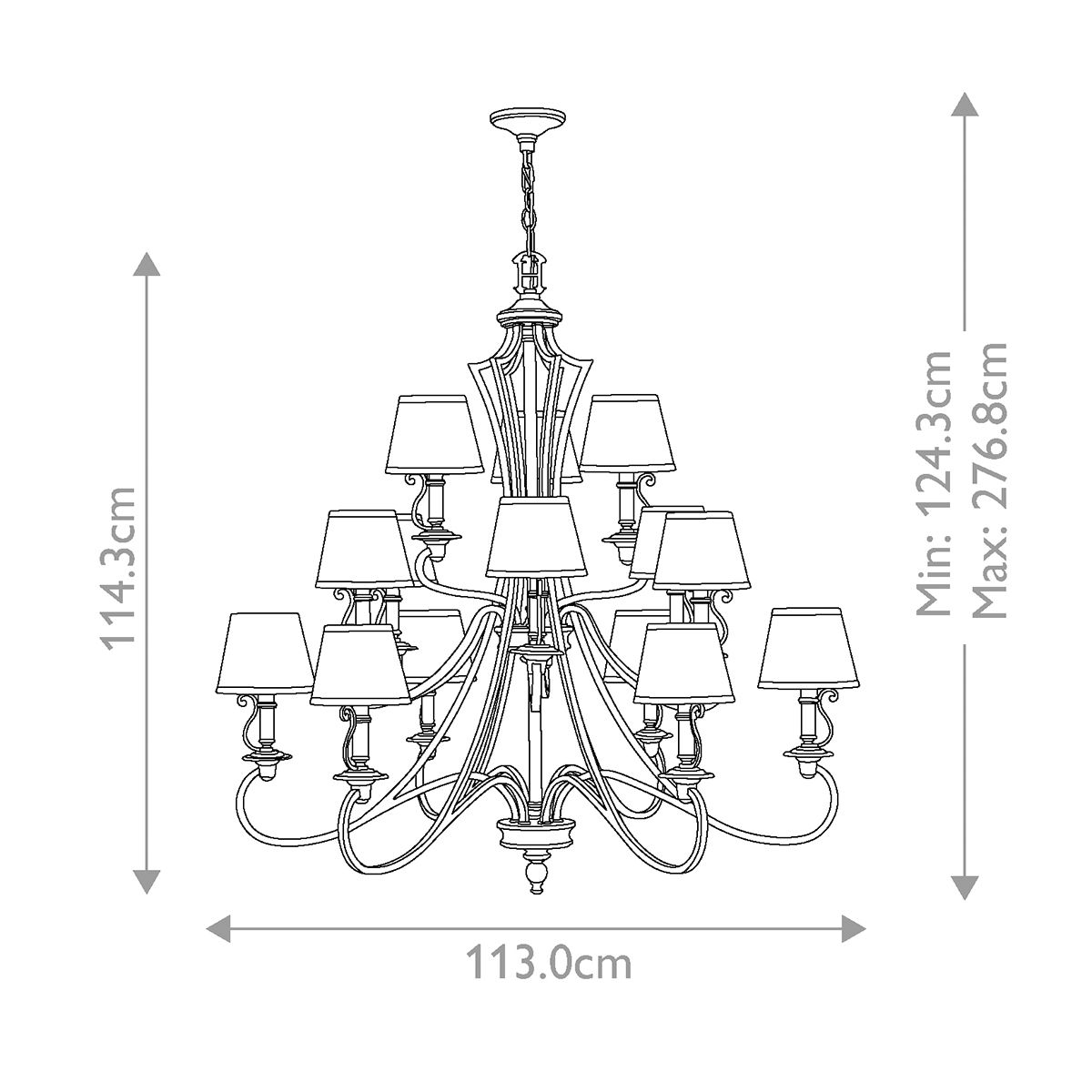 Plymouth 15 Light Chandelier  Olde Bronze