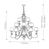 Plymouth 15 Light Chandelier  Olde Bronze
