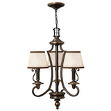 Olde Bronze 3-Light Classic Chandelier with Organza Shade