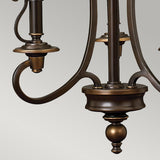Olde Bronze 3-Light Classic Chandelier with Organza Shade