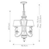 Olde Bronze 3-Light Classic Chandelier with Organza Shade