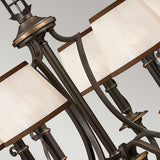 Vintage Elegance: Plymouth 6-Light Chandelier in Old Bronze with Amber Organza Shades