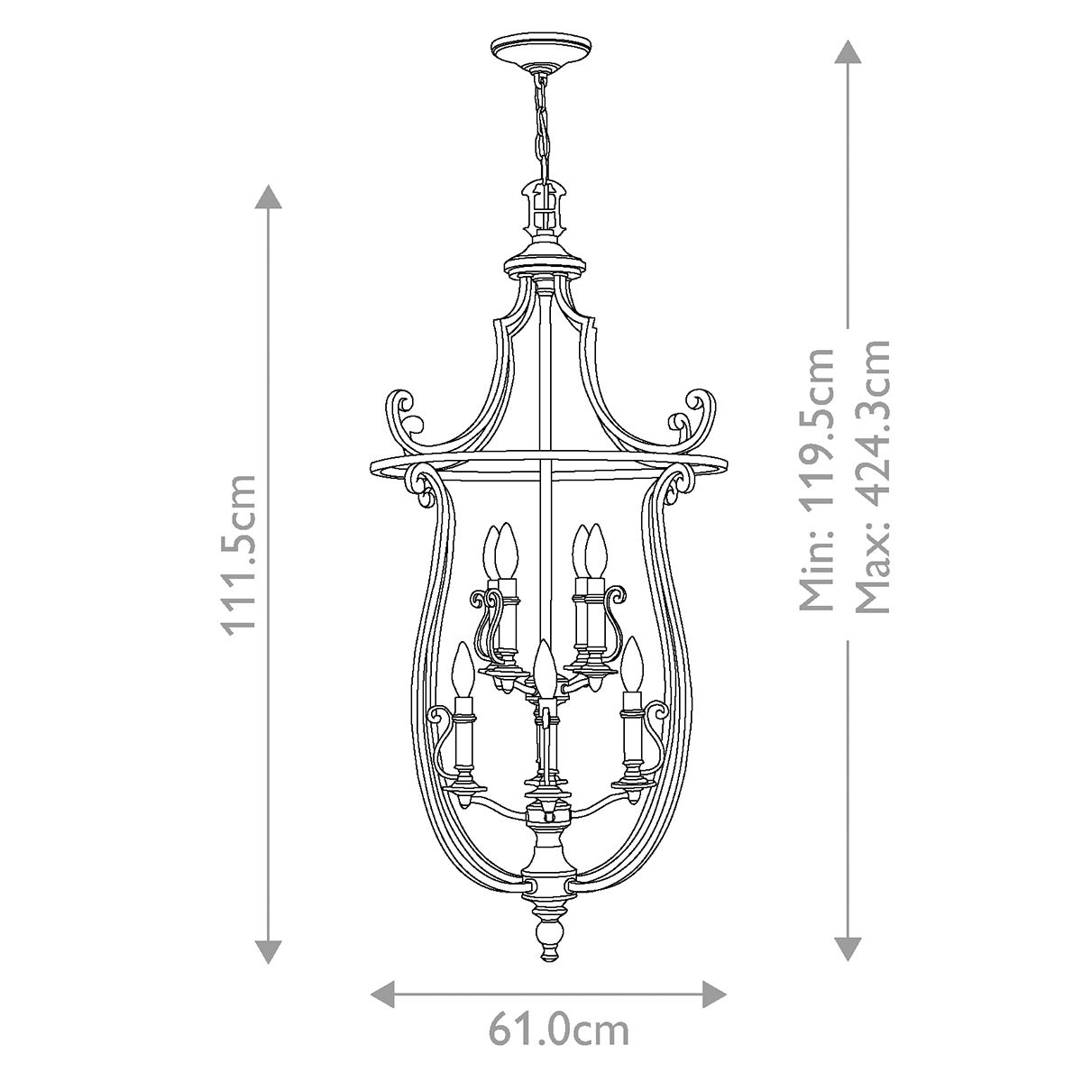 Plymouth 8 Light Chandelier in Hand-Rubbed Olde Bronze