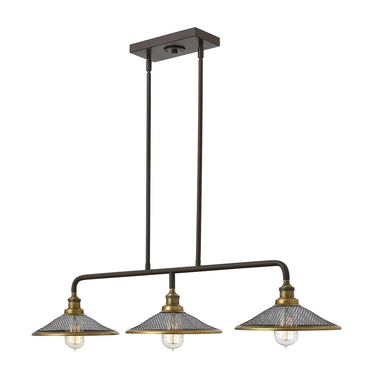 Rigby Island Chandelier in Vintage Buckeye Bronze with Mesh Detail