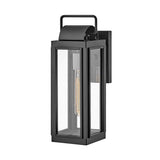 Black Aluminum Outdoor Wall Lantern with Clear Glass Shade