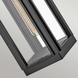 Black Aluminum Outdoor Wall Lantern with Clear Glass Shade