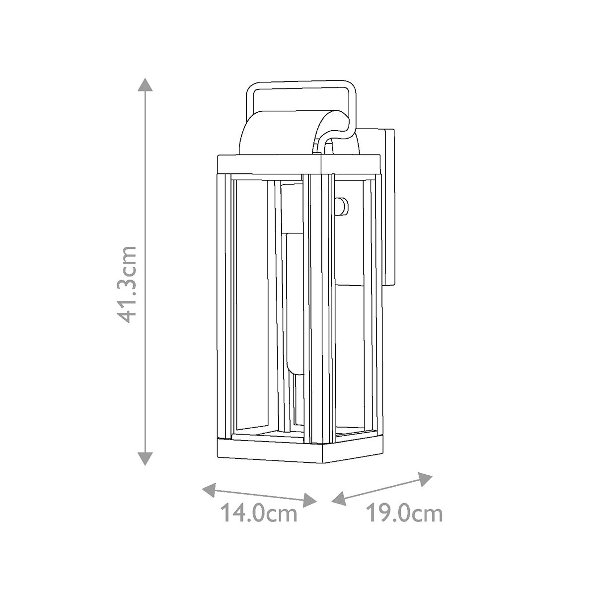 Black Aluminum Outdoor Wall Lantern with Clear Glass Shade