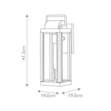 Black Aluminum Outdoor Wall Lantern with Clear Glass Shade