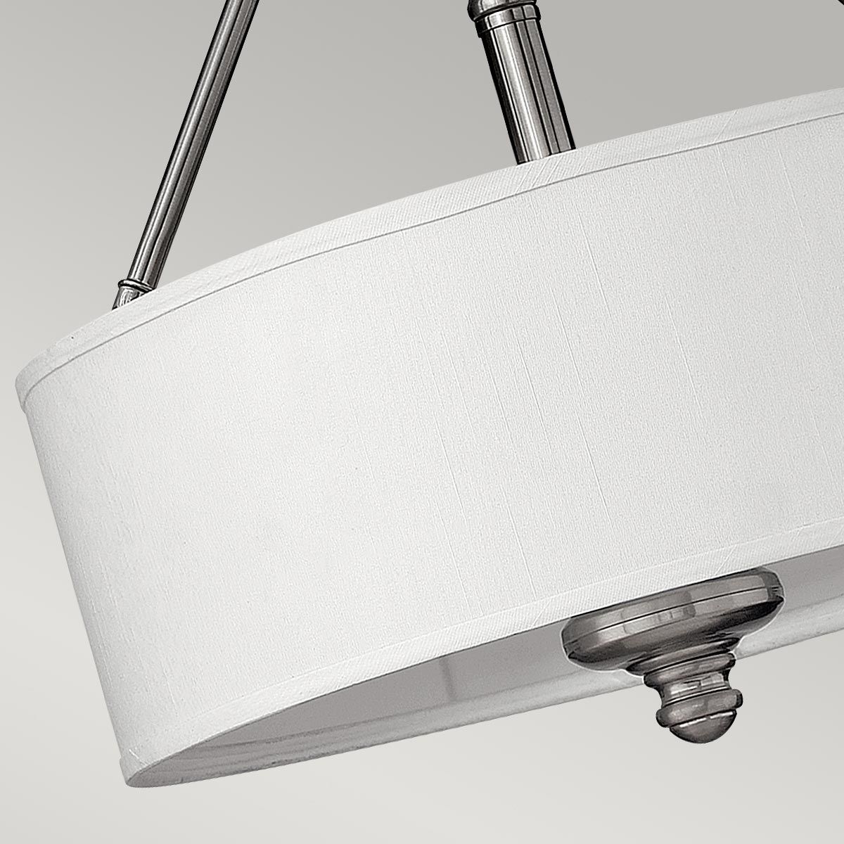 Sussex Brushed Nickel Drum Shade Ceiling Light with Clear Glass Accents