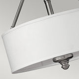 Sussex Brushed Nickel Drum Shade Ceiling Light with Clear Glass Accents