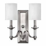 Elegant Brushed Nickel Dual Light Wall Fixture