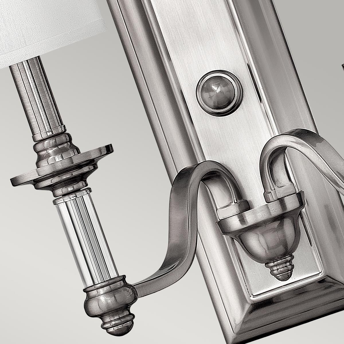 Elegant Brushed Nickel Dual Light Wall Fixture