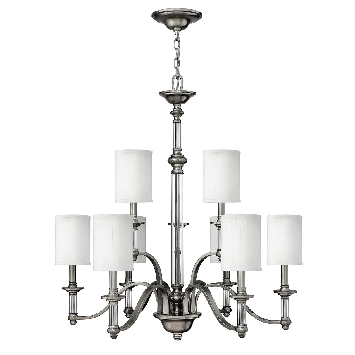 Elegant Sussex Brushed Nickel Chandelier with Modern Touches