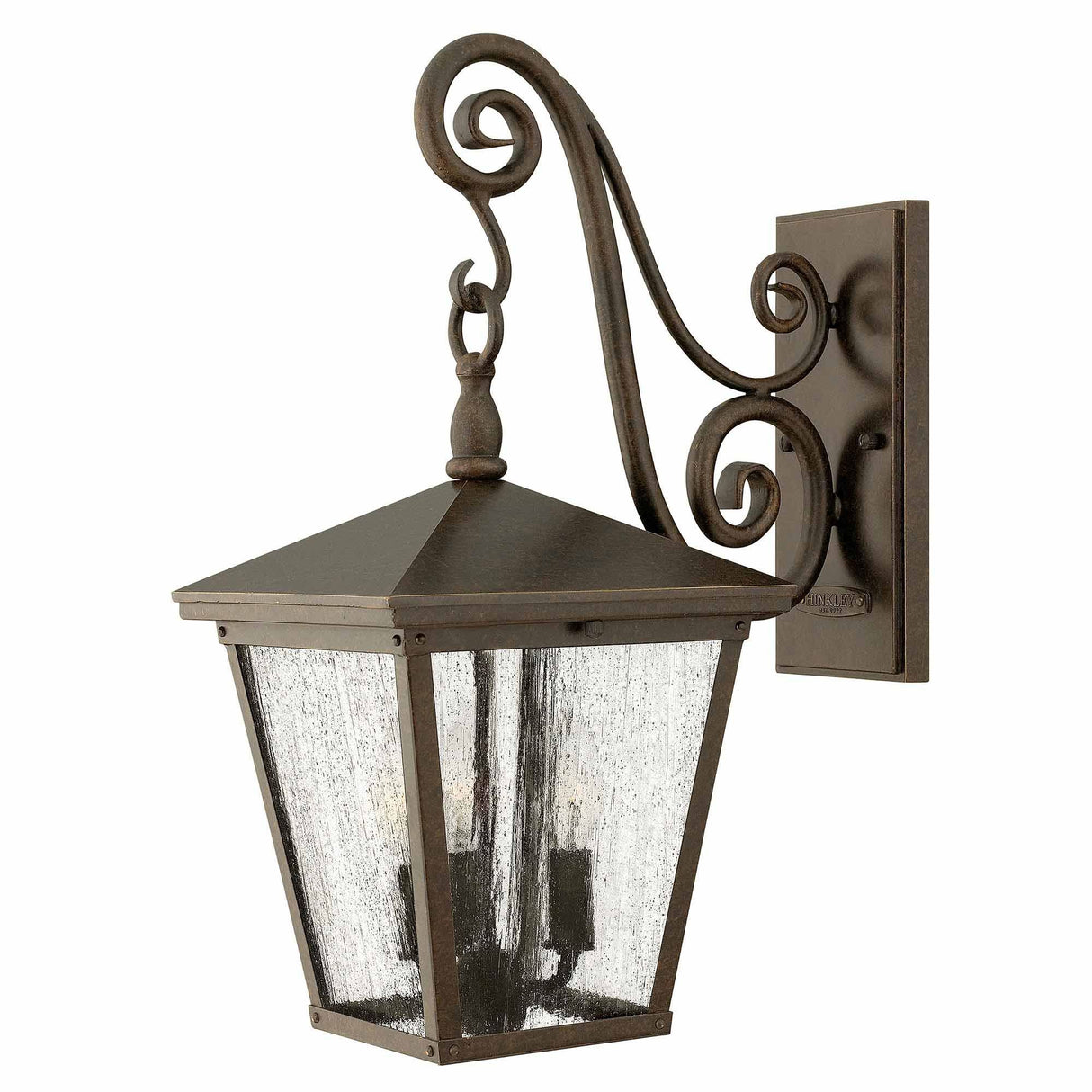 Regency Bronze Trellis Wall Lantern with Seeded Glass