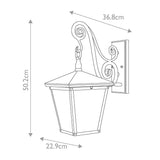 Regency Bronze Trellis Wall Lantern with Seeded Glass
