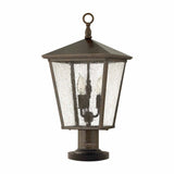 Regency Bronze Trellis Lantern Pedestal