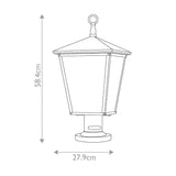 Regency Bronze Trellis Lantern Pedestal