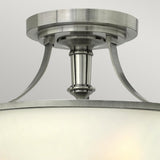 Roman Semi-Flush Ceiling Light in Antique Nickel with Seeded Glass